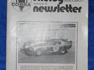 Shelby Owners Association Newsletter JUNE - JULY 1975 Mustang Cobra