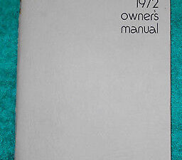 1972 Mercury Monterey Custom Marquis Brougham Colony Park ORIG OWNER'S MANUAL