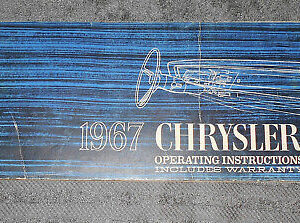 1967 Chrysler Newport Custom 300 New Yorker OWNERS OPERATING INSTRUCTIONS MANUAL