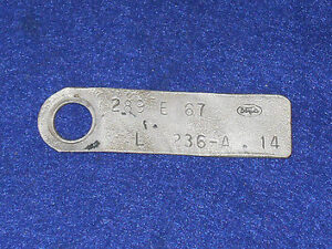 1967 Ford Mustang Fastback Coupe Convertible Cougar ORIG 289 2V AT ENGINE ID TAG