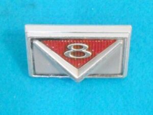 1966 Mercury Comet 202 Capri Caliente ORIGINAL FRONT GRILLE 'V8' EMBLEM