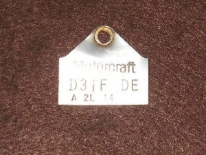 1973 Ford F-Series Truck ORIG MOTORCRAFT 360 390 2V CARBURETOR ID TAG D3TF-DE