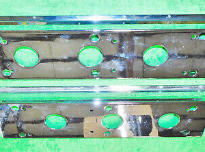 1967 Shelby Mustang GT350 GT500 ORIG Early Open End REAR TAIL LIGHT BOXES Chrome