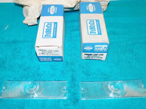 1957 Ford Thunderbird NOS LH&RH FRONT PARKING LAMP LIGHT LENSES Pair
