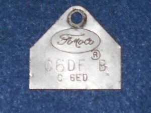 1966 Ford Mustang Falcon Fairlane Comet ORIGINAL 289 2V CARBURETOR ID TAG C6DF-B