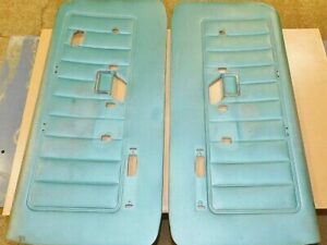 1969 Mercury Cougar XR7 Hardtop Convertible ORIG LH+RH AQUA INTERIOR DOOR PANELS