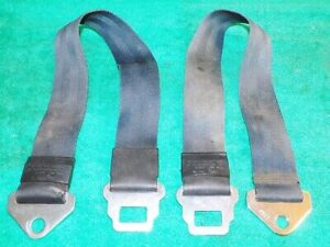 1965 1966 67 Ford Mustang Fastback Coupe Convertible ORIG BLACK FRONT SEAT BELTS