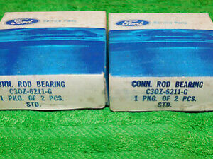 63-73 Ford Mustang Fairlane Mercury NOS 170 200 250 STD. CONNECTING ROD BEARINGS
