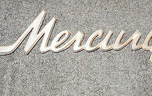 1971 1972 Mercury ORIG FRONT HOOD TRUNK LID 'MERCURY' SCRIPT EMBLEM