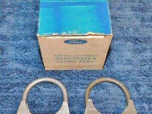 63-72 Ford Mustang Falcon Mercury Cougar Lincoln NOS 2 1/4" EXHAUST PIPE CLAMPS