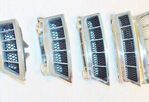 1965 1966 Mustang GT Shelby ORIG FASTBACK RH ROOF LOUVER VENT GRILLES - BEZELS