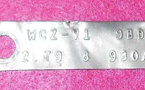 1969 Ford Mustang Fastback Coupe Convertible Grande ORIG 8" REAR END ID TAG 2.79