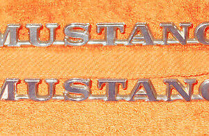 1965 1966 Mustang Coupe Convertible ORIG LH + RH FRONT FENDER 'MUSTANG' EMBLEMS