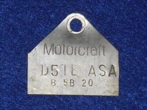 1975 Ford F100 F150 F350 Truck ORIG 360 2V M/T CARBURETOR ID TAG D5TE-ASA