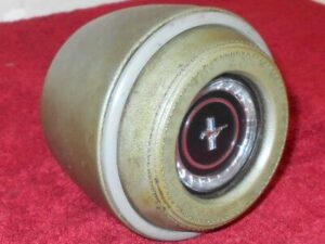 1967 Mustang Fastback Coupe Convert ORIG IVY GOLD STEERING WHEEL HORN EMBLEM PAD