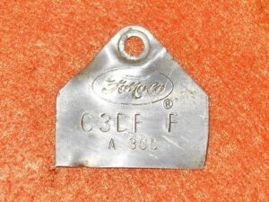 1963 Ford Falcon Ranchero Fairlane Comet ORIG 260 2V CARBURETOR ID TAG C3DF-F