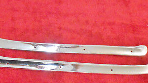 1964 1965 1966 Mustang ORIG CONVERTIBLE TOP WELL BOOT LH+RH CHROME TRIM MOLDINGS