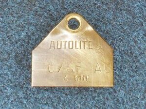 1967 Ford Mustang Falcon Fairlane Galaxie ORIG 289 2V T/E CARBURETOR TAG C7AF-AU