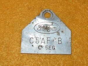 1965 Ford Falcon Fairlane Galaxie 500 Comet ORIG 289 2V CARBURETOR ID TAG C5AF-B