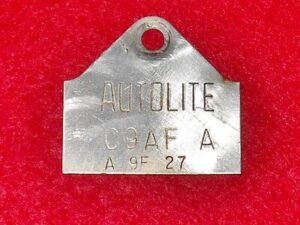 1969 Ford Mustang Falcon Fairlane Montego ORIG 302 2V CARBURETOR ID TAG C9AF-A
