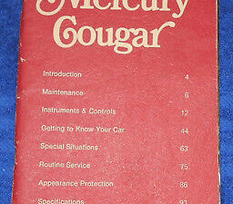 1977 Mercury Cougar Xr7 ORIGINAL OWNER'S MANUAL