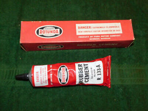 1948-1972 Ford Shelby Mercury Lincoln NOS ROTUNDA RUBBER CEMENT Black TUBE