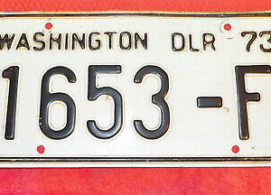 Vintage 1973 State of WASHINGTON DEALER LICENSE PLATE Collector Historic DLR 73