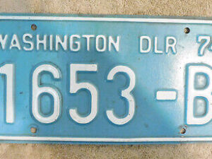 Vintage 1974 State of WASHINGTON DEALER LICENSE PLATE Collector Historic DLR 74