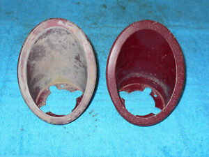 1967 1968 Mustang GT CS GTA Shelby ORIG LH+RH FRONT PARKING SIGNAL LIGHT BEZELS