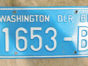 Vintage 1980 State of WASHINGTON DEALER LICENSE PLATE Collector Historic DLR 80