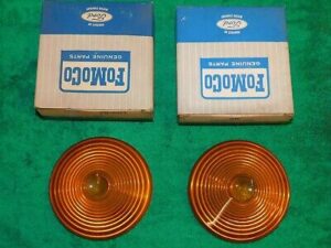 1961-63 Ford F100 F250 F350 1100 E100 Truck NOS FRONT TURN INDICATOR LAMP LENSES