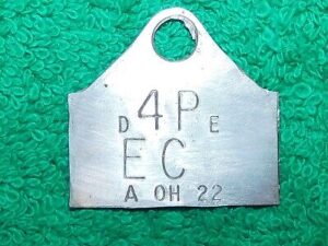 1970 1971 1972 Ford Mercury ORIG 302 351W 2V CARBURETOR ID TAG D4PE-EC