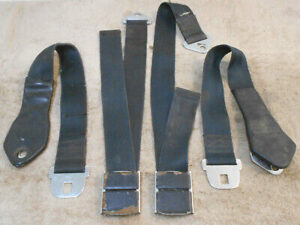 1965 Mustang Fastback Coupe GT Convertible ORIG BLACK DELUXE FRONT SEAT BELT SET