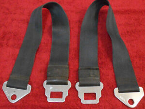 1965 1966 Ford Mustang Fastback Coupe Conv GT Cougar ORIG BLACK FRONT SEAT BELTS