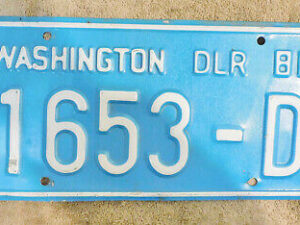 Vintage 1980 State of WASHINGTON DEALER LICENSE PLATE Collector Historic DLR 80