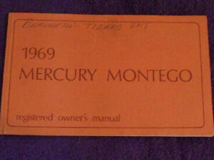 1969 Mercury Montego MX Cyclone CJ Fastback Convertible ORIGINAL OWNER'S MANUAL