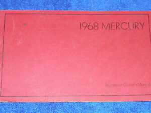 1968 Mercury Monterey Montclair Colony Park Lane Marquis ORIGINAL OWNER'S MANUAL