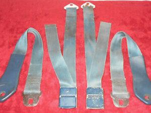1965 Mustang Fastback Coupe GT Convertible ORIG BLUE DELUXE FRONT SEAT BELTS SET