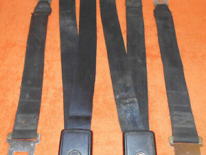 1968 1969 1970 Mustang GT Cougar Xr7 ORIG BLACK CONVERTIBLE FRONT SEAT BELT SET