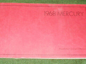 1968 Mercury Monterey Montclair Colony Park Lane Marquis ORIGINAL OWNER'S MANUAL