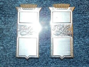 1965 Mercury Park Lane ORIG L+R INSIDE DOOR PANEL EMBLEM NAMEPLATES