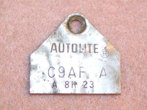 1969 Ford Mustang Falcon Fairlane Montego ORIG 302 2V CARBURETOR ID TAG C9AF-A