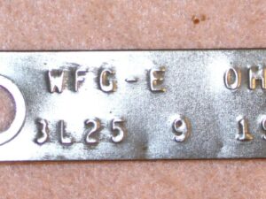 1971 Ford Custom Galaxie 500 LTD Monterey Marquis ORIG 3L25 9" REAR END AXLE TAG