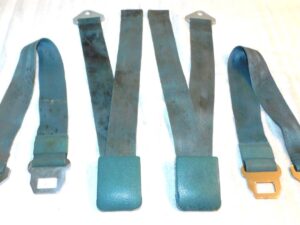 1965 1966 67 Mustang Fastback Coupe Conv GT Cougar ORIG AQUA FRONT SEAT BELT SET