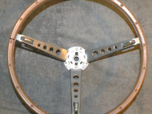 1965 1966 Mustang GT Shelby ORIG DELUXE WOOD GRAIN STEERING WHEEL w/ HORN RING