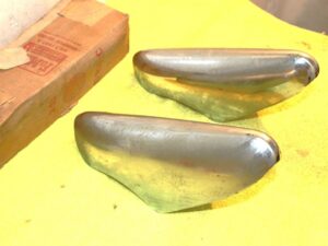 1949 1950 Ford Custom Deluxe Crestliner Convrt NOS CHROME FRONT BUMPER GUARDS