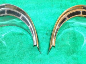 1955 Ford Fairlane Crown Victoria Sunliner ORIG L+R OUTER HEAD LAMP DOORS BEZELS