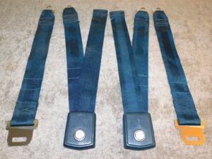 1968 1969 Mustang GT Cougar Xr7 ORIG CONVERTIBLE BLUE FRONT SEAT BELTS SET