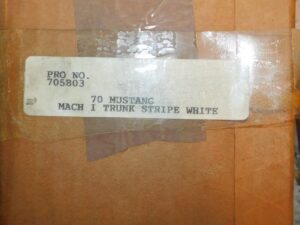 1970 Mustang Mach 1 Fastback NEW WHITE MACH 1 TRUNK STRIPE KIT