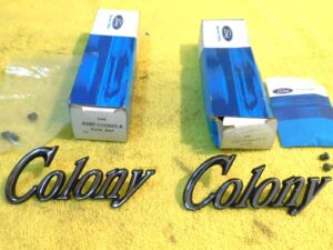 1973-1978 Mercury Marquis Colony Park Wagon NOS 'COLONY' EMBLEMS 1/4 NAME PLATES